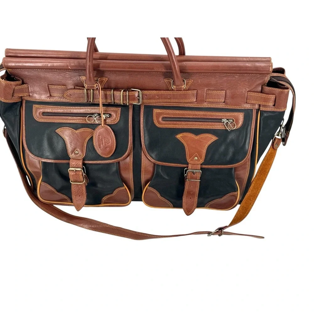 Charm Collection Large‎ Leather Suitcase Tote Bag Shoulder Straps  (26